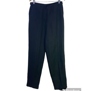 VTG Black Eileen Fisher Linen Blend Trousers Small USA Made With Italian Fabrics
